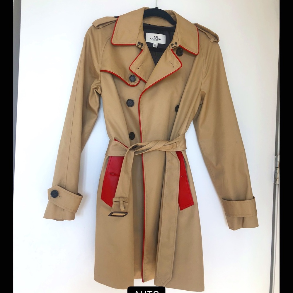 Coach Trench coat with Orange rim